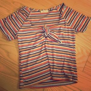 Olivia Rae Striped Short Sleeve Top